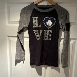 Toronto Maple Leafs Black and Grey Long Sleeve Shirt